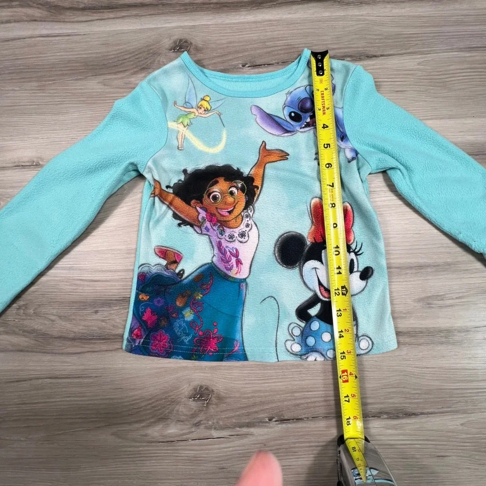 Disney‎ 100 Mirabel Stitch Minnie Fairy Fleece Pajama Set XS (4/5) Girls
